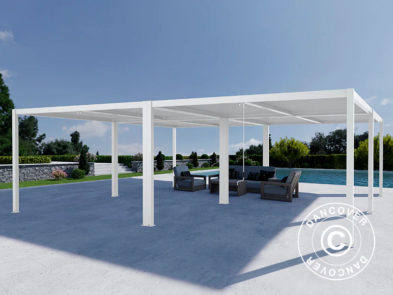 Bioklimatisk pergola paviljong San Pablo Alu+, 3x4m, Hvit, 4 stk. - Image 2