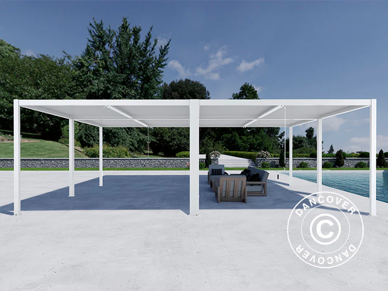 Bioklimatisk pergola paviljong San Pablo Alu+, 3x4m, Hvit, 4 stk. - Image 3