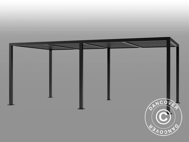 Bioklimatisk pergola paviljong San Pablo Alu+, 3x5,8m, Svart - Image 6