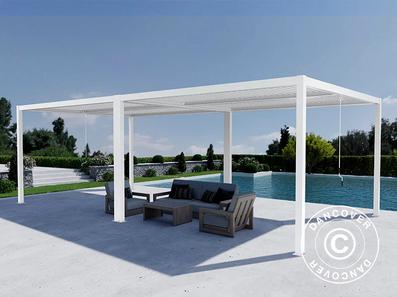 Bioklimatisk pergola paviljong San Pablo Alu+, 4x4m, Hvit, 2 stk. - Image 2