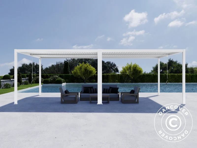 Bioklimatisk pergola paviljong San Pablo Alu+, 4x4m, Hvit, 2 stk. - Image 3