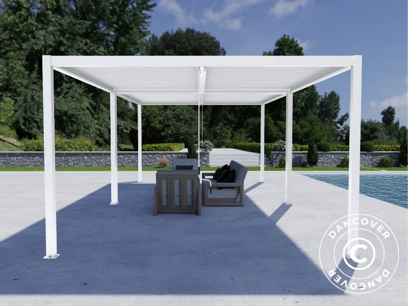 Bioklimatisk pergola paviljong San Pablo Alu+, 4x4m, Hvit, 2 stk. - Image 4