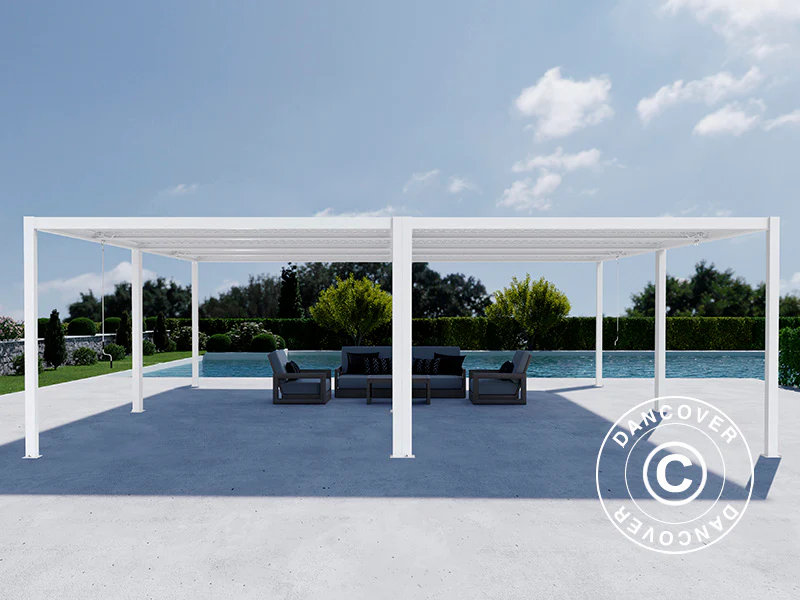 Bioklimatisk pergola paviljong San Pablo Alu+, 4x4m, Hvit, 4 stk. - Image 3