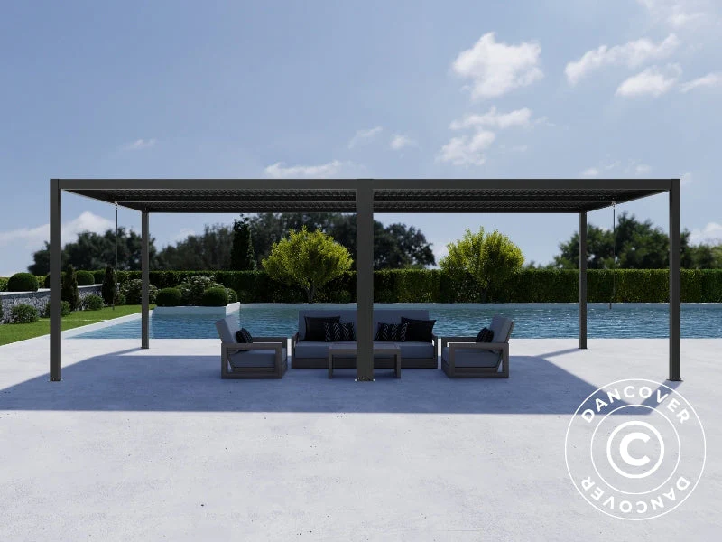 Bioklimatisk pergola paviljong San Pablo Alu+, 4x4m, Svart, 2 stk. - Image 3