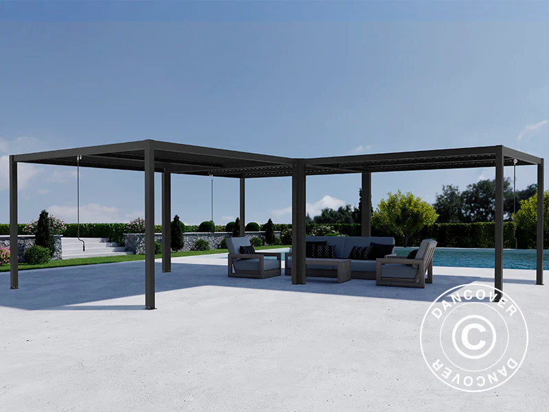 Bioklimatisk pergola paviljong San Pablo Alu+, 4x4m, Svart, 3 stk. - Image 4