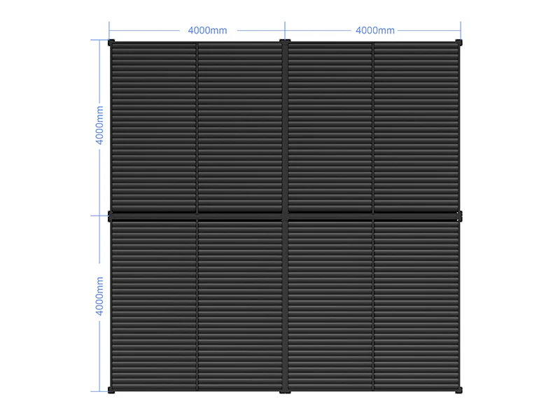 Bioklimatisk pergola paviljong San Pablo Alu+, 4x4m, Svart, 4 stk. - Image 6