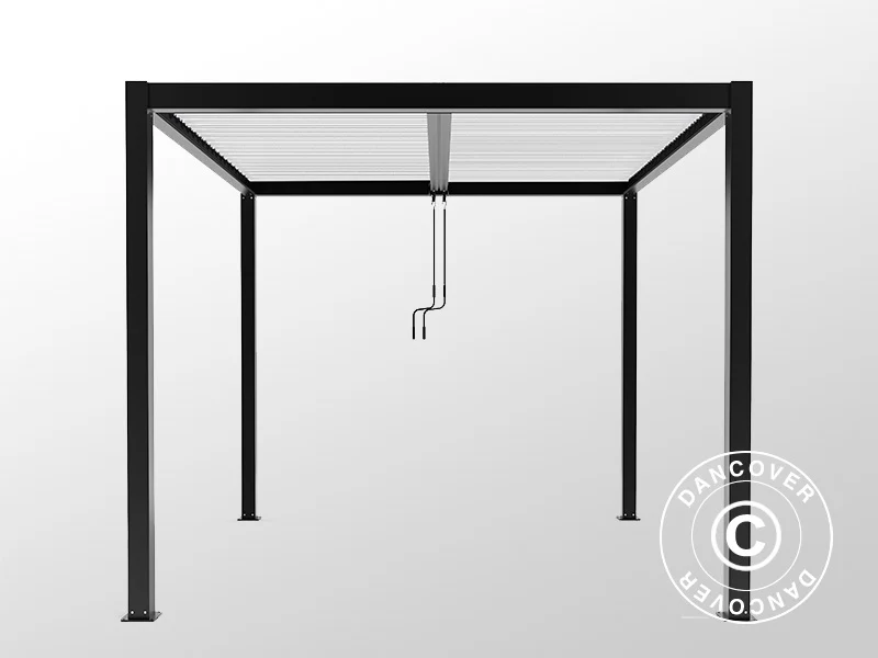 Bioklimatisk pergola paviljong San Pablo Alu+, 4x4m, Svart/Hvit - Image 4