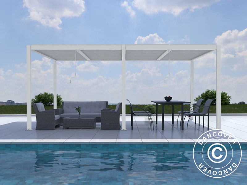 Bioklimatisk pergola paviljong San Pablo Alu+, 4x5,8m, Hvit - Image 2