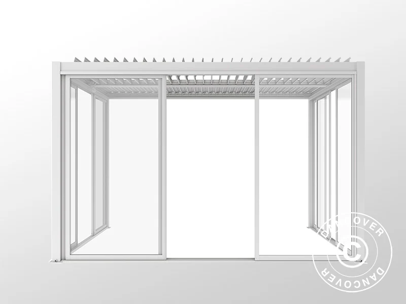 Bioklimatisk pergola-paviljong San Pablo Alu+ m/skyvedører, 3x4m, Hvit - Image 10