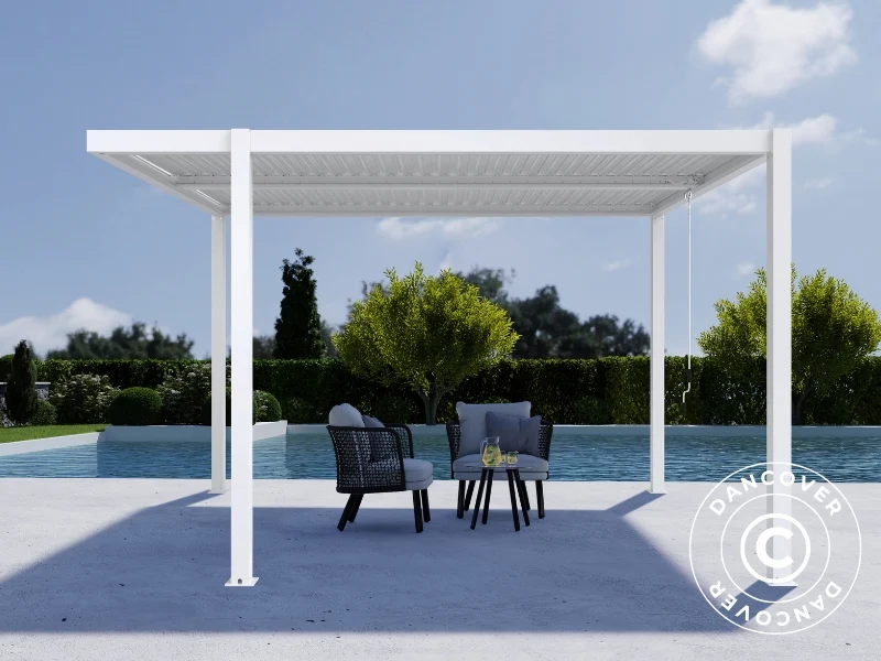 Bioklimatisk pergola paviljong San Pablo Alu+, Open Side, 3x4m, Hvit - Image 3