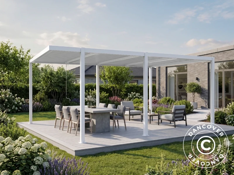 Bioklimatisk pergola paviljong San Pablo Alu+, Open Side, 4x5,8m, Hvit - Image 2
