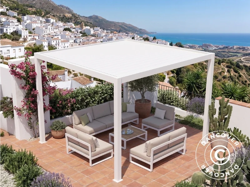Bioklimatisk pergola paviljong San Pablo Steel+, 3x3m, Hvit - Image 3