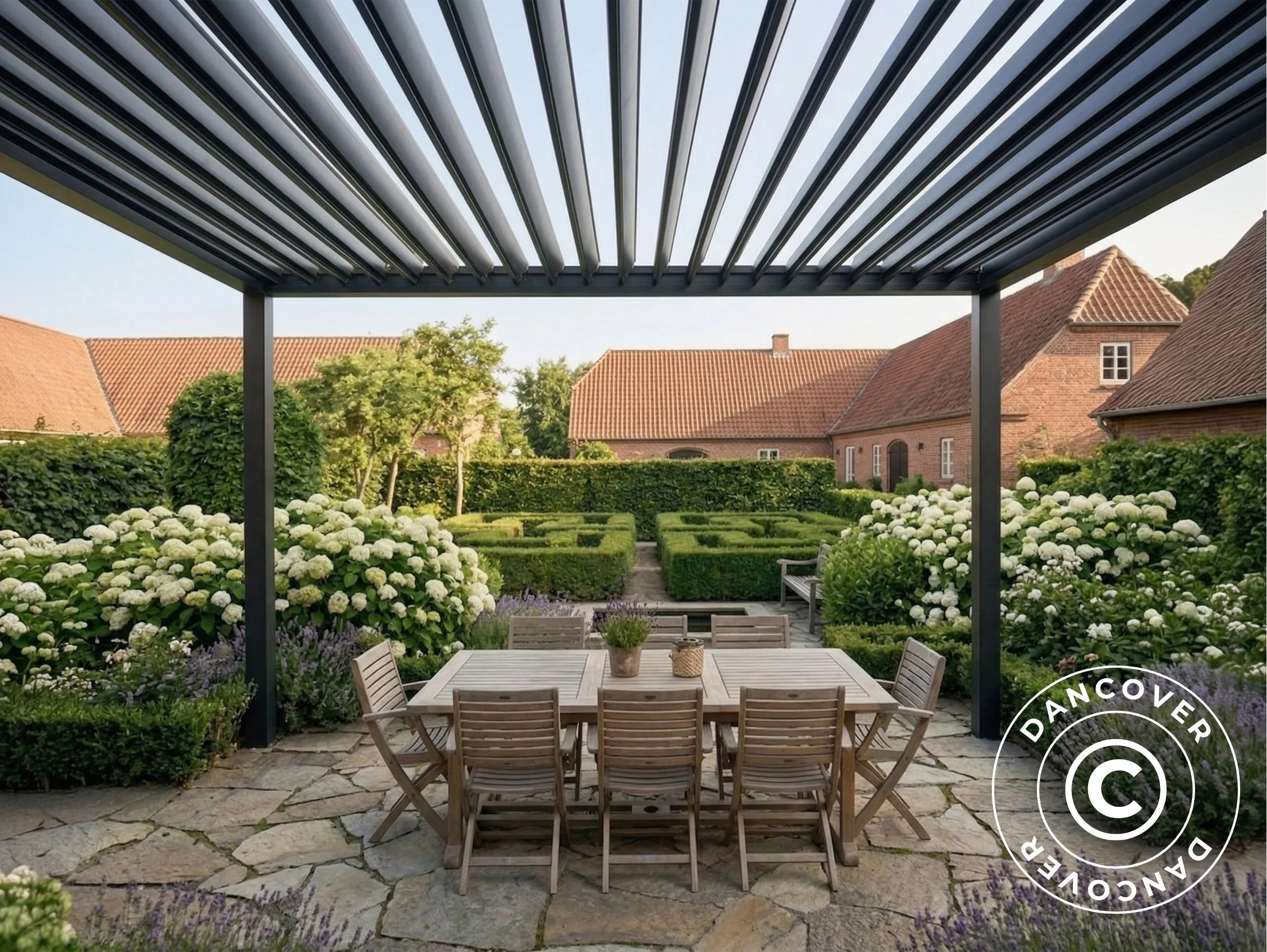 Bioklimatisk pergola paviljong San Pablo Steel+, 4x4m, Svart - Image 4