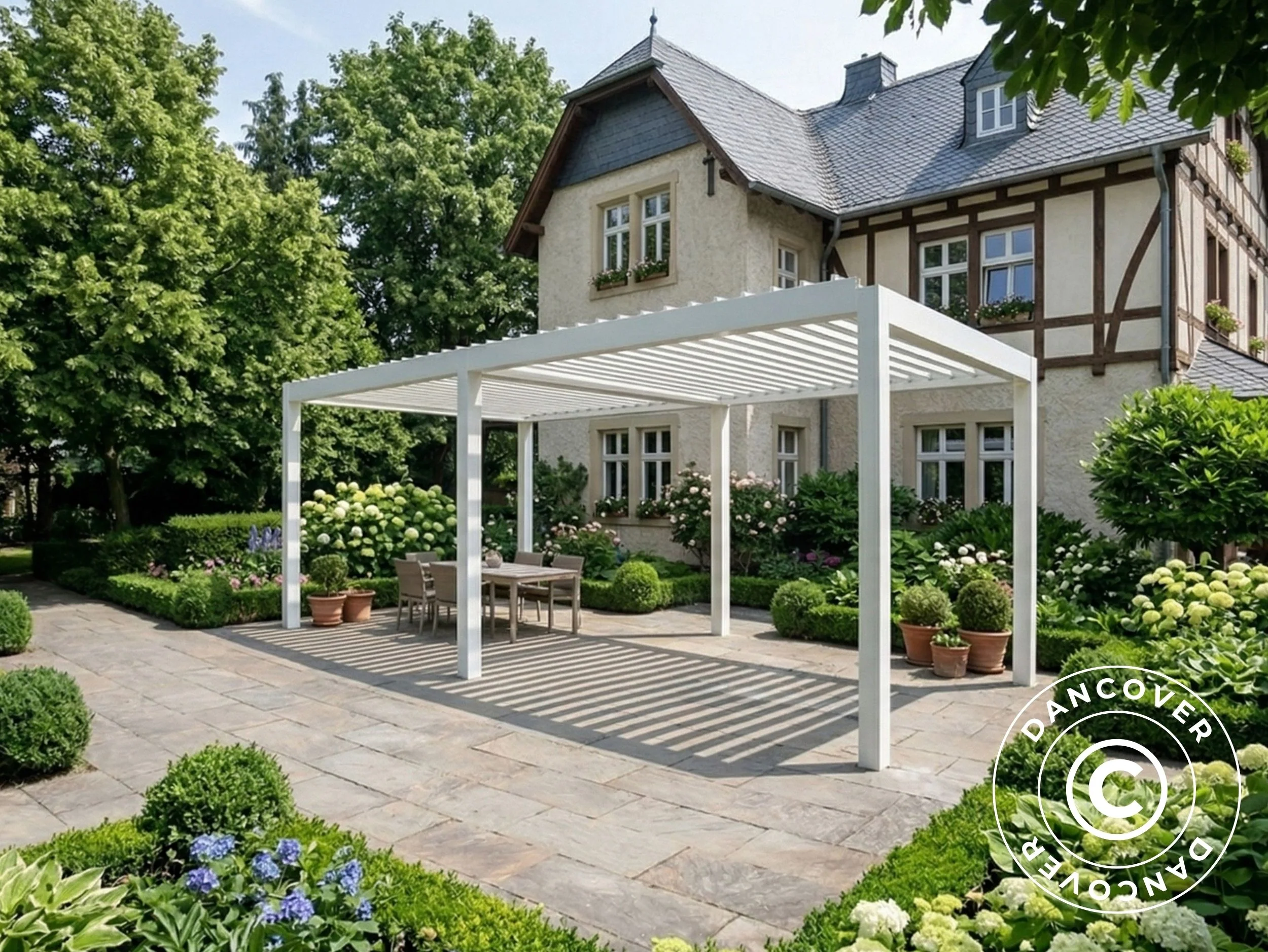Bioklimatisk pergola paviljong San Pablo Steel+, 4x5,8m, Hvit - Image 2