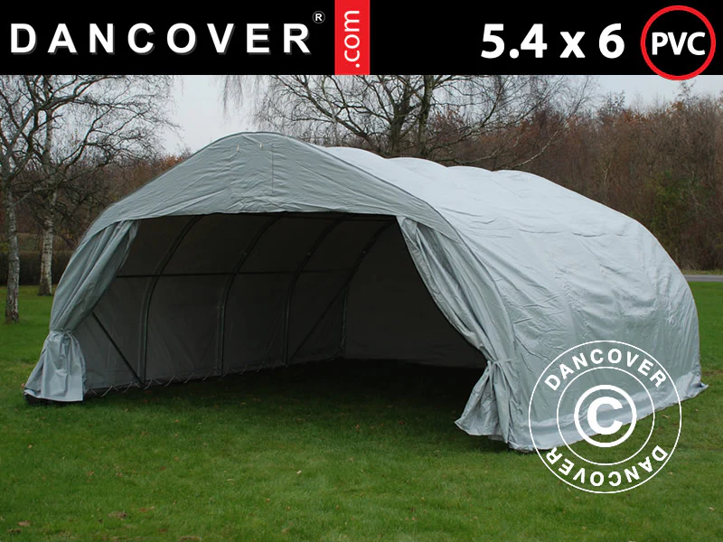 Dobbel garasjetelt 5,4x6x2,9m PVC, Grå