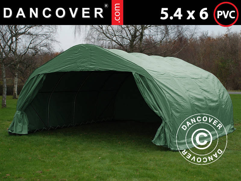 Dobbel garasjetelt 5,4x6x2,9m PVC, Grønn