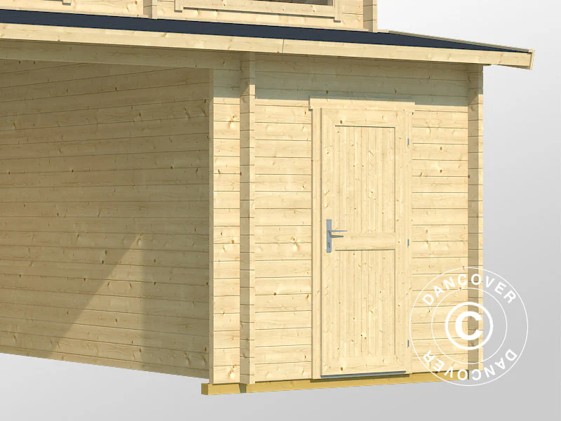 Dobbeltgarasje, carport i tre, Vaasa, 7,8x5,2x3,21m, 44mm, Naturlig - Image 3