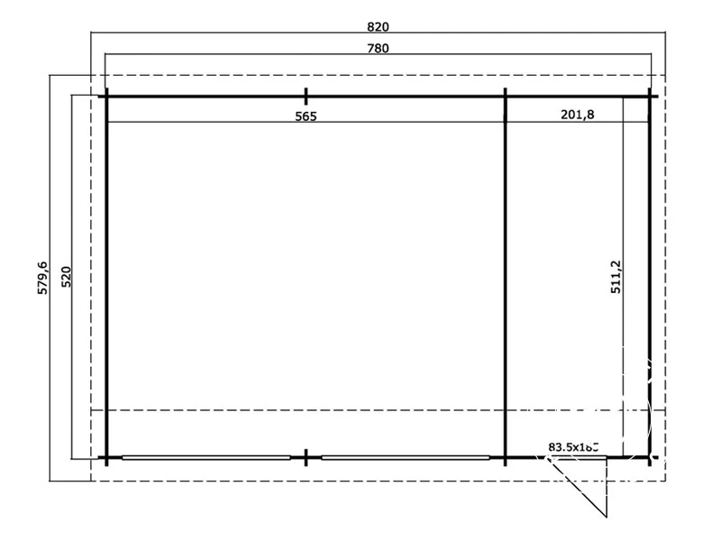 Dobbeltgarasje, carport i tre, Vaasa, 7,8x5,2x3,21m, 44mm, Naturlig - Image 5