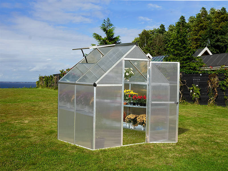 Drivhus polykarbonat 2,3m², Palram/Canopia, 1,85x1,26x2,08m, sølv - Image 3