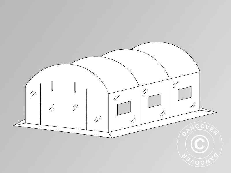 Duk til Polytunnel drivhus, 2x3x2m, 180 Micron-folie, transparent