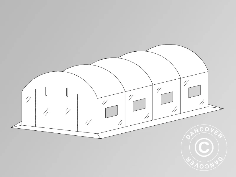Duk til Polytunnel drivhus, 3x6x2m, 180 Micron-foile, transparent