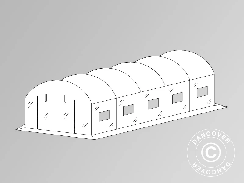 Duk til Polytunnel drivhus, 4x6,6x2m, 180 Micron-foile, Transparent