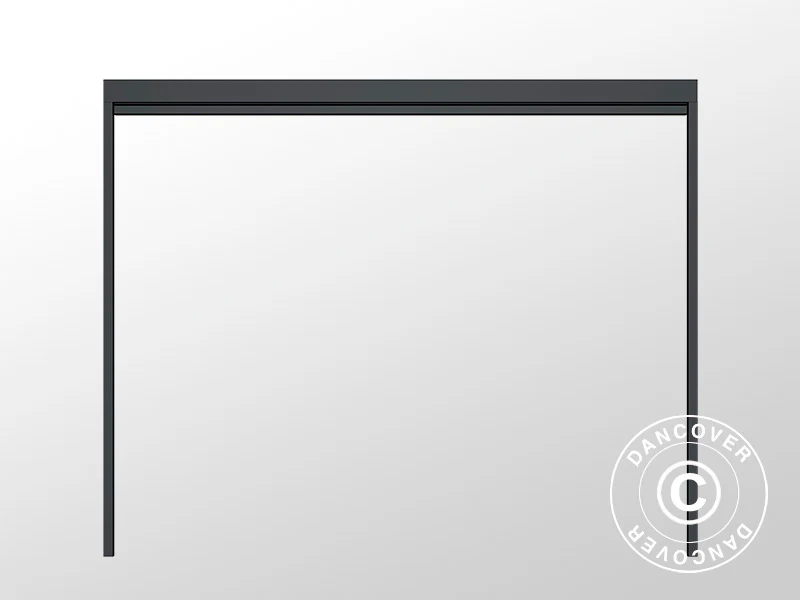 Elektrisk sideveggskjerm til bioklimatisk pergolapaviljong San Pablo, 4m, svart - Image 10