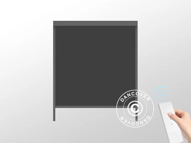 Elektrisk sideveggskjerm til bioklimatisk pergolapaviljong San Pablo, 4m, svart - Image 7
