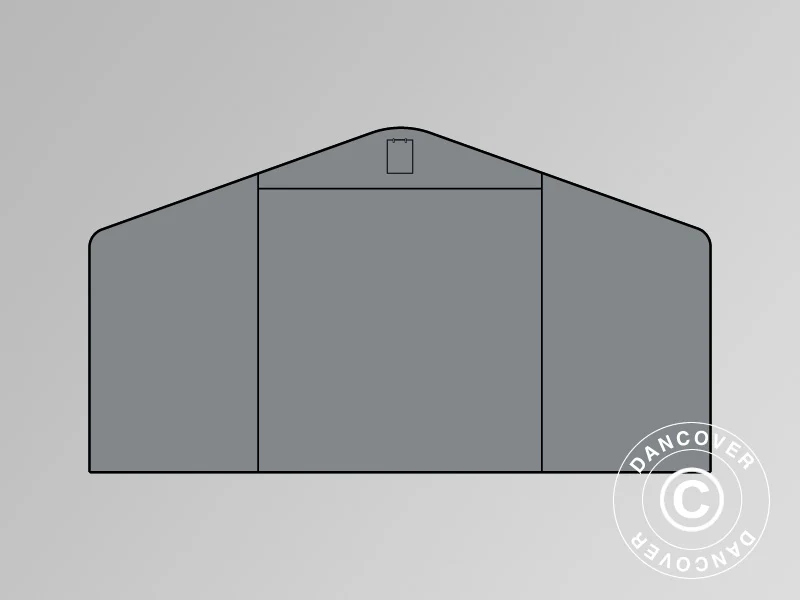 Endevegg/dør til Lagertelt PRO 8x12m PVC, grå