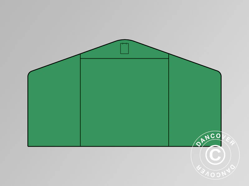 Endevegg/dør til Lagertelt PRO 8x12m PVC, grønn