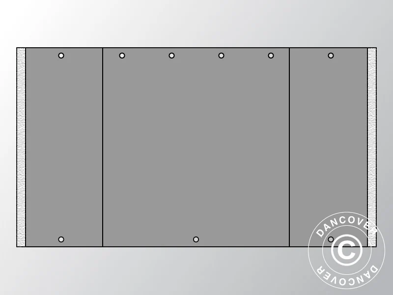 Endevegg UNICO 3m med small dør (3x3m), Mørk grå
