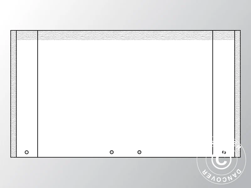 Endevegg UNICO 3m med vid dør (3x6m), Hvit