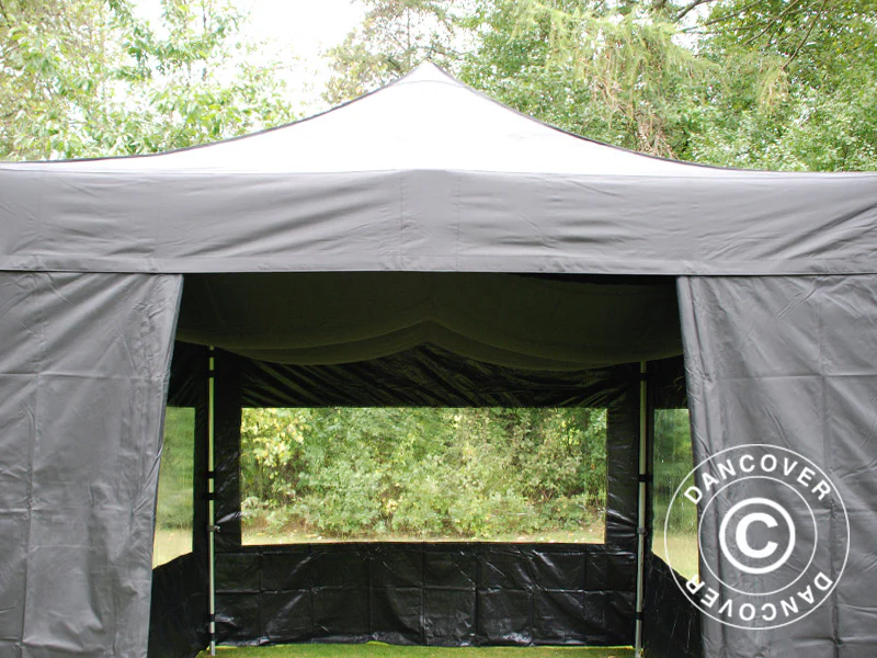 FleXtents takdrapering, Svart, til 4x4m Quick-up telt - Image 6