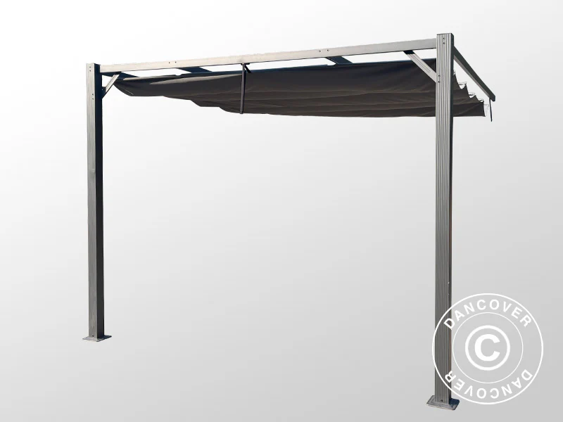 Forlengelse til pergola-paviljong Santa Cruz, 3x3m, Mørk grå - Image 3