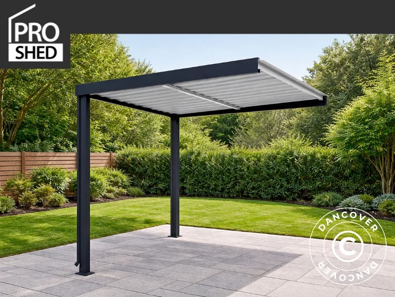 Forlengelse til redskapsbod m/takvindu, 2,17x1,91x2,27m, 4,1m2, ProShed®, Antrasitt