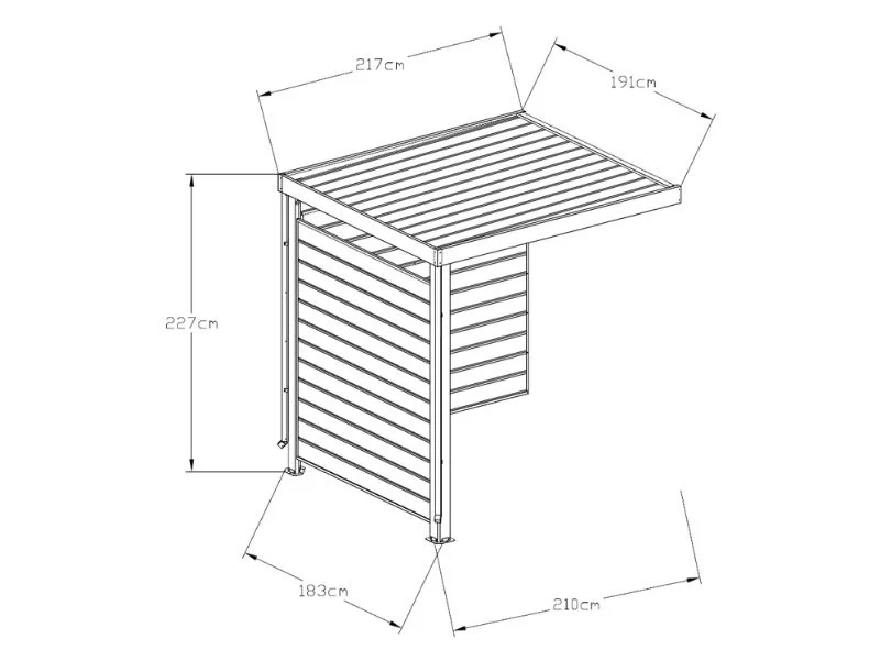Forlengelse til redskapsbod m/takvindu, 2,17x1,91x2,27m, 4,1m2, ProShed®, Antrasitt - Image 6