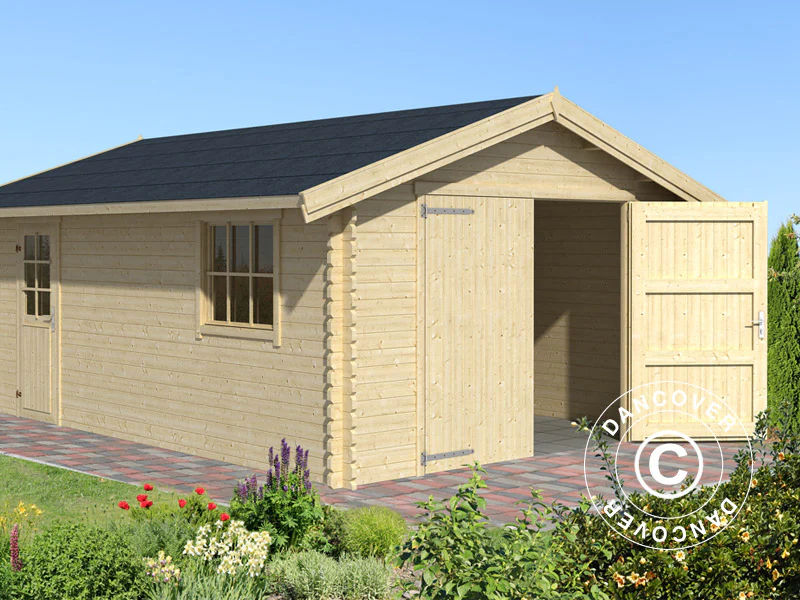Garasje av tre, Rauma, 3,8x5,4x2,74m, 40mm, Naturlig - Image 2