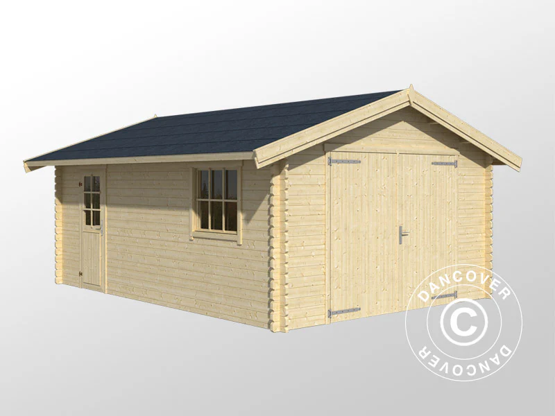 Garasje av tre, Rauma, 3,8x5,4x2,74m, 40mm, Naturlig - Image 3