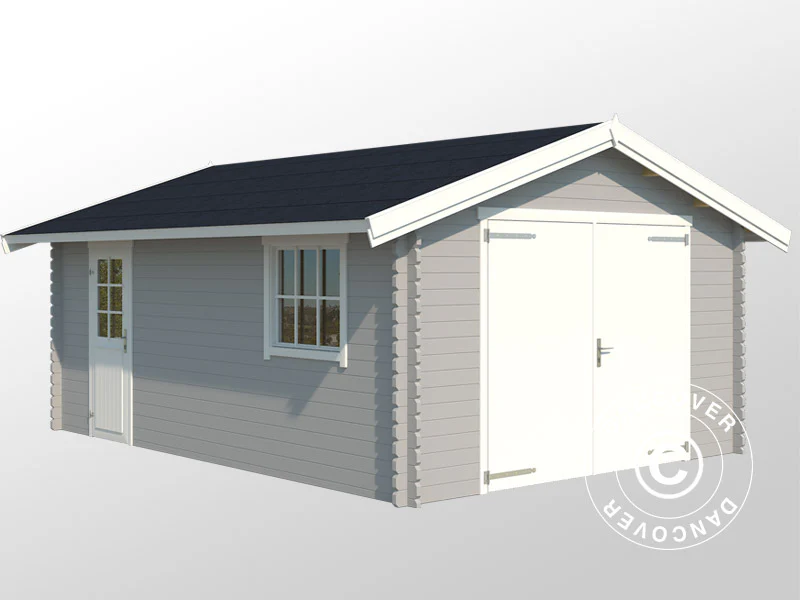 Garasje i tre, Rauma, 3,8x5,4x2,74m, 40mm, Lysegrå - Image 2