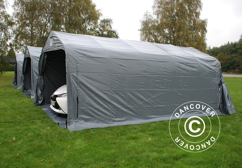 Garasjetelt PRO 3,6x6x2,7m PVC med teltgulv, grå - Image 3