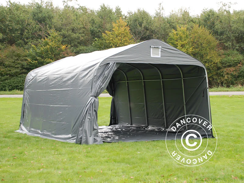 Garasjetelt PRO 3,6x6x2,7m PVC med teltgulv, grå - Image 7