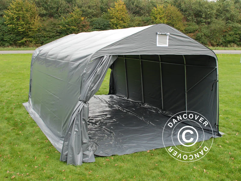 Garasjetelt PRO 3,6x6x2,7m PVC med teltgulv, grå - Image 9