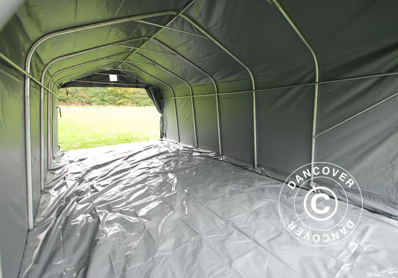 Garasjetelt PRO 3,6x7,2x2,68m PVC med teltbunn, Grå - Image 9