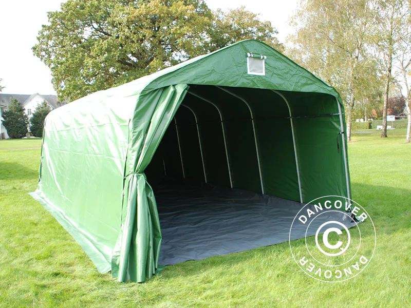 Garasjetelt PRO 3,6x7,2x2,68m PVC med teltbunn, Grønn - Image 3