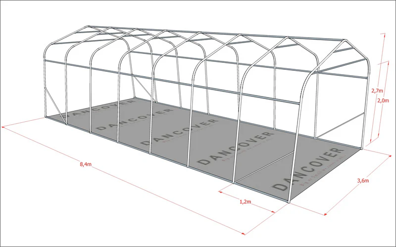Garasjetelt PRO 3,6x8,4x2,68m PVC, Grønn - Image 9