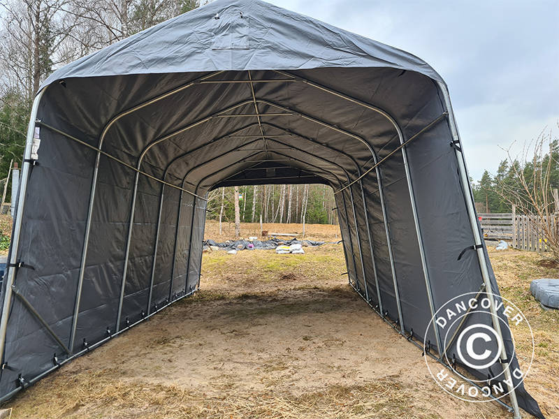 Garasjetelt PRO 3,77x7,3x3,18m PVC, Grå - Image 10