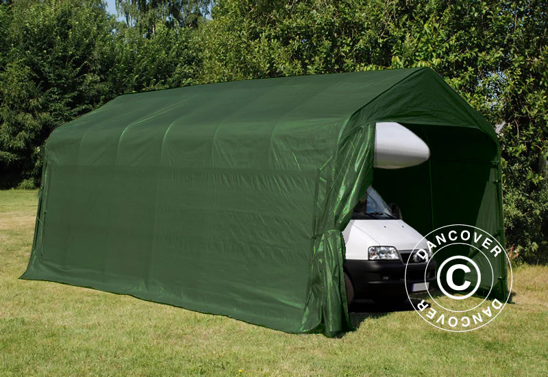 Garasjetelt PRO 3,77x7,3x3,18m PVC, Grønn - Image 2