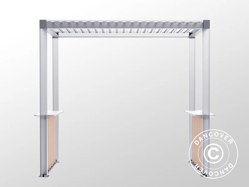 Gjerdesett til grillpergola San Juan, Svart/Tre-look, 2 stk. - Image 7