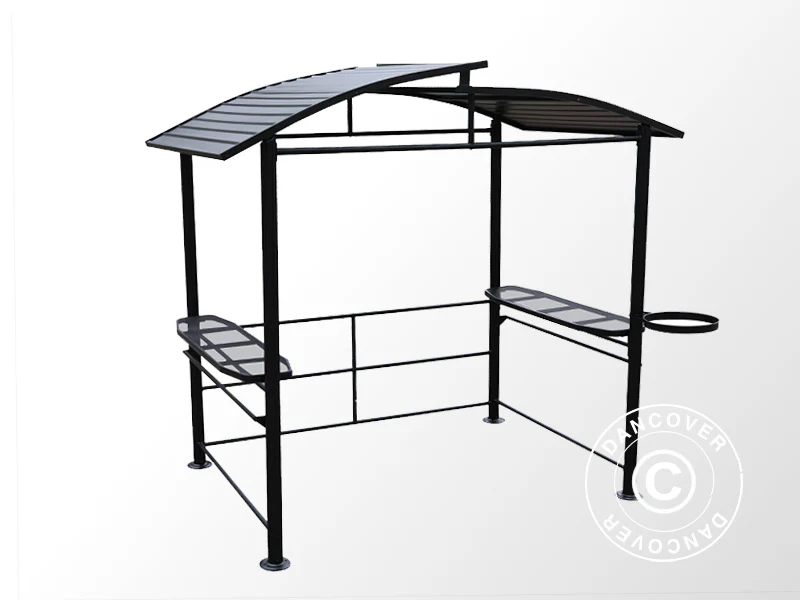 Grillpaviljong Luna, 2,4x1,5x2,3m, Svart - Image 3