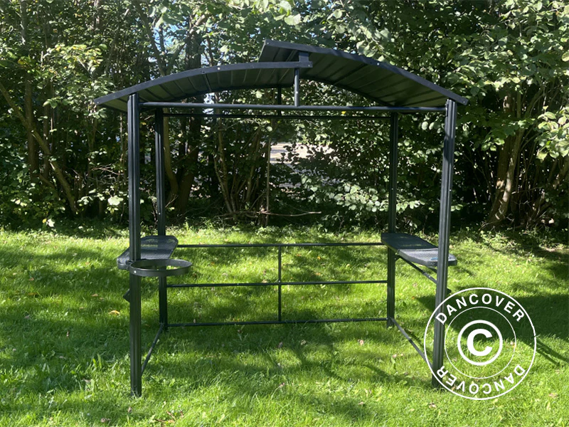 Grillpaviljong Luna, 2,4x1,5x2,3m, Svart - Image 4